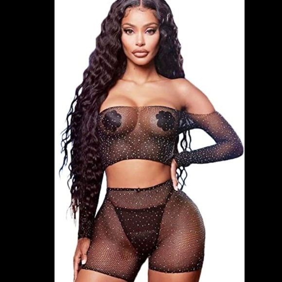 2PC Fishnet Top Bottom - Picture 11 of 13